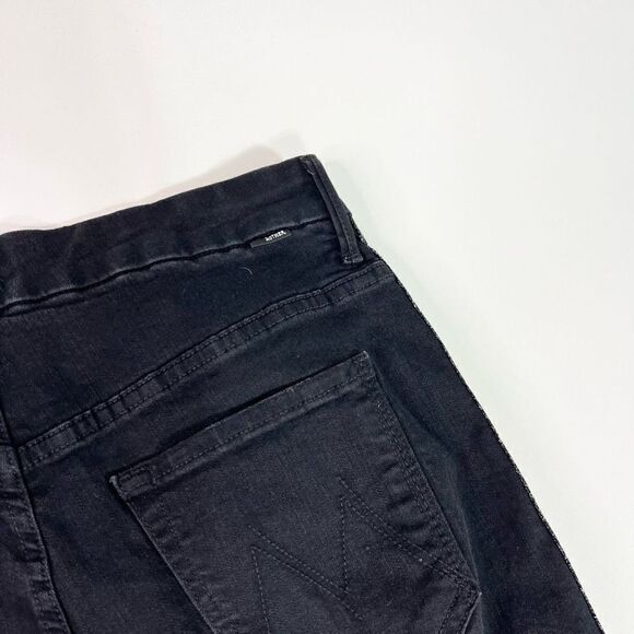 Mother Looker Ankle Fray Guilty Glitter Racer Jeans Womens 29 Black Frayed Hem - Picture 13 of 14